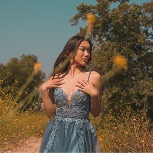 Midnight Blue Sparkly Lace Ballgown Prom/Bridesmaid Dress (willing to negotiate)